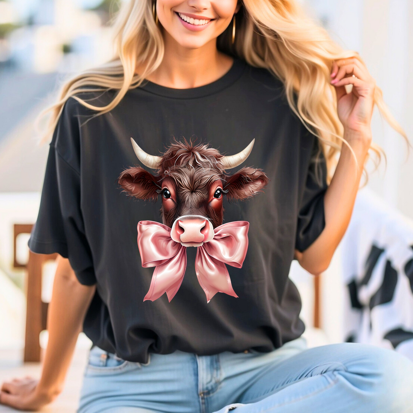 Sweet Cow Bow Graphic Tee